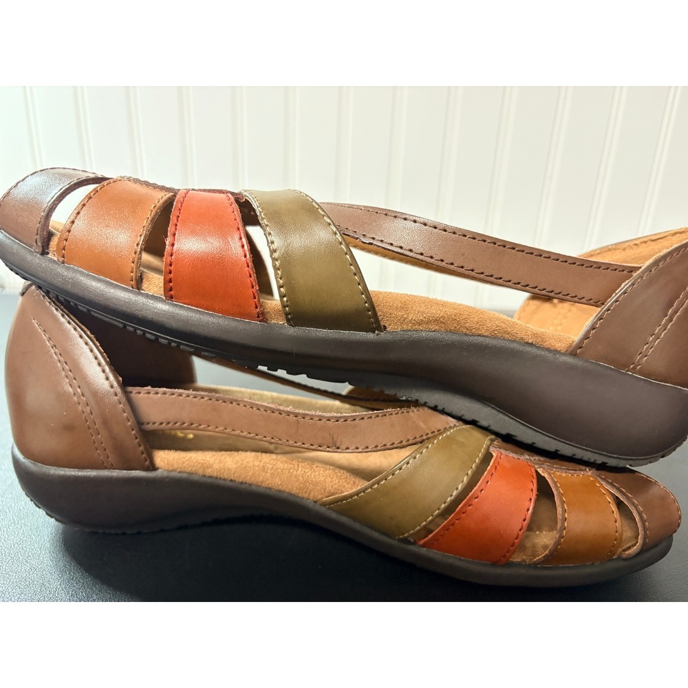 Thom McAn Darci Multi Color Brown Leather Strappy Sandals Womens 8.5W HZ/5952 - Picture 6 of 10